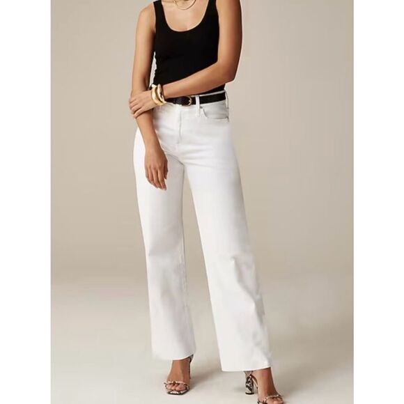 J. Crew Denim - J. Crew Slim Wide Leg Jean White Raw Hem Womens 31